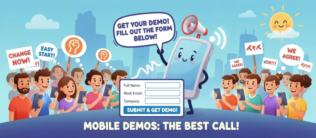 firefly generate an image suggesting the best way to use a demo is to complete the form 623405
